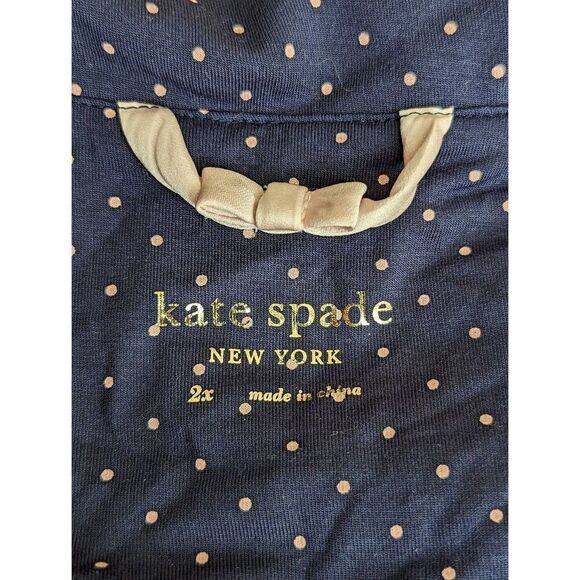 Kate Spade Women Blue Polka Dots Button-Up Shirt & Short Sleep Set Size 2X - Picture 6 of 8
